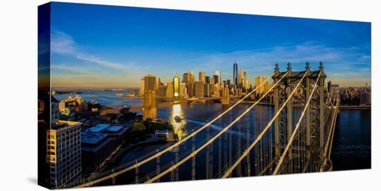 Elevated view of the Manhattan Bridge, New York City, New York State, USA-null-Premier Image Canvas