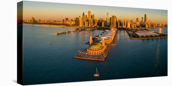 Elevated view of the Navy Pier, Chicago, Illinois, USA-null-Premier Image Canvas