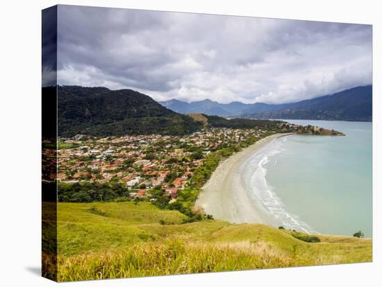 Elevated view of the Praia Barequecaba with Ilhabela Island in the background, State of Sao Paulo, -Karol Kozlowski-Premier Image Canvas