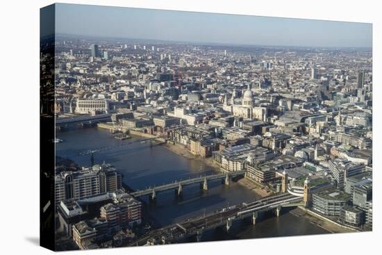 Elevated View of the River Thames and London Skyline Looking West, London, England, UK-Amanda Hall-Premier Image Canvas