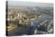 Elevated View of the River Thames Looking East Towards Canary Wharf with Tower Bridge-Amanda Hall-Premier Image Canvas