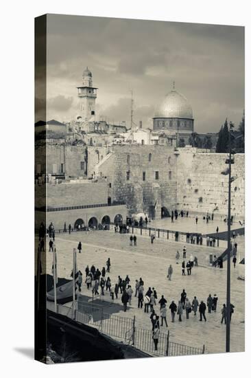 Elevated view of the Western Wall Plaza, Jewish Quarter, Old City, Jerusalem, Israel-null-Premier Image Canvas