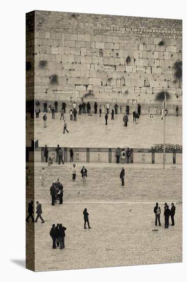 Elevated view of the Western Wall Plaza with people praying at the wailing wall, Jewish Quarter...-null-Premier Image Canvas