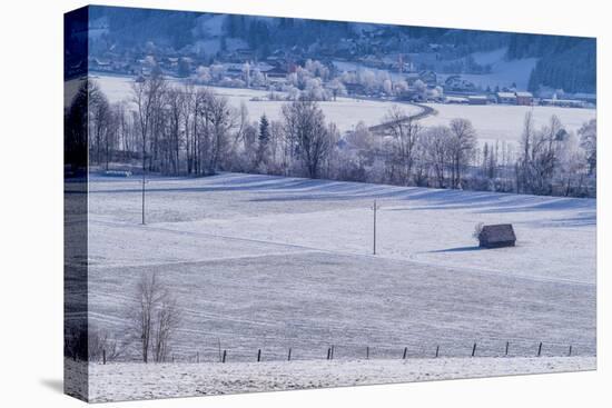 Elevated view of winter landscape, Oblarn, Styria, Austria-Panoramic Images-Premier Image Canvas