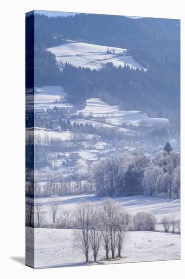 Elevated view of winter landscape, Oblarn, Styria, Austria-Panoramic Images-Premier Image Canvas