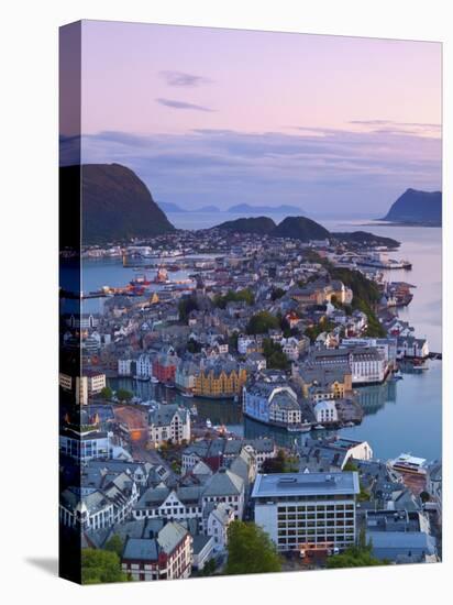 Elevated View over Alesund at Dusk, Sunnmore, More Og Romsdal, Norway-Doug Pearson-Premier Image Canvas