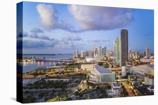 Elevated View over Biscayne Boulevard and the Skyline of Miami, Florida, USA-Gavin Hellier-Premier Image Canvas
