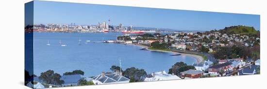 Elevated View over Devenport Towards Cbd Illuminated at Dawn, Auckland, New Zealand-Doug Pearson-Premier Image Canvas