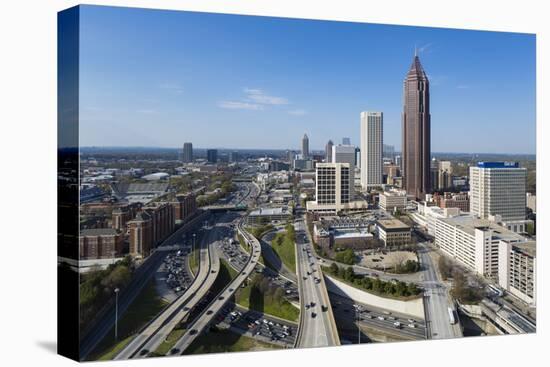 Elevated View over Interstate 85 Passing the Midtown Atlanta Skyline-Gavin Hellier-Premier Image Canvas