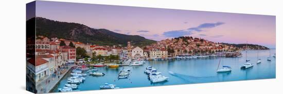 Elevated View over the Picturesque Harbour Town of Hvar, Hvar, Dalmatia, Croatia-Doug Pearson-Premier Image Canvas