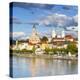 Elevated View Towards the Picturesque City of Passau, Passau, Lower Bavaria, Bavaria, Germany-Doug Pearson-Premier Image Canvas