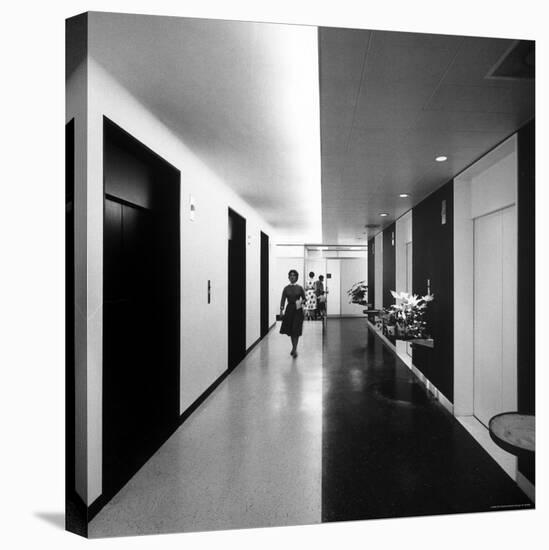 Elevator Bank in the New Time and Life Building-Andreas Feininger-Premier Image Canvas