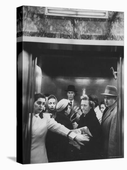 Elevator in a Madison Avenue High Rise Office Building-Walter Sanders-Premier Image Canvas