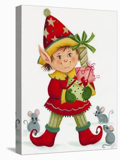 Elf with 3 Mice-Beverly Johnston-Premier Image Canvas