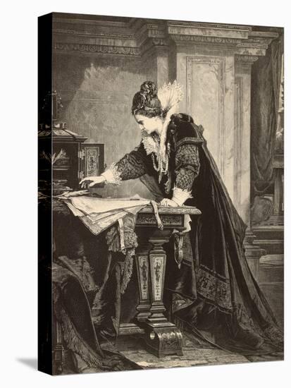 Elizabeth I Signs the Death Sentence of Maria Stuart-null-Premier Image Canvas