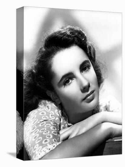 ELIZABETH TAYLOR 1944 (b/w photo)-null-Stretched Canvas