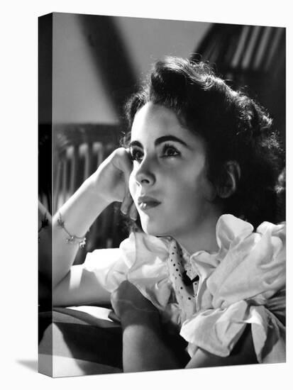 ELIZABETH TAYLOR (b/w photo)-null-Stretched Canvas