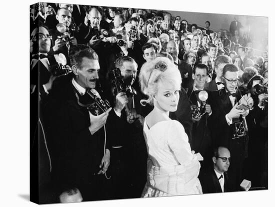 Elke Sommer Attending the Cannes Film Festival Amid a Sea of Photographers-Paul Schutzer-Premier Image Canvas