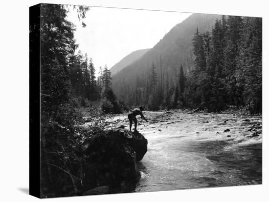 Elwah Fishing, Undated-Asahel Curtis-Premier Image Canvas