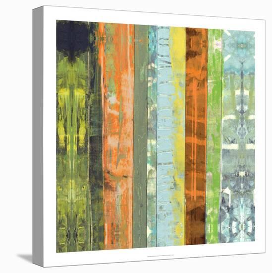 Embellished Vibrant Stripes I-Jennifer Goldberger-Stretched Canvas