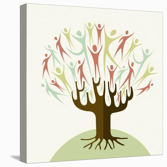 Embrace Diversity Tree-cienpies-Stretched Canvas