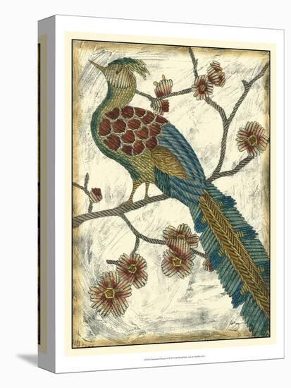 Embroidered Pheasant II-Chariklia Zarris-Stretched Canvas