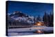 Emerald Lake Lodge in Banff, Canada during winter with snow and mountains at night with starry sky-David Chang-Premier Image Canvas