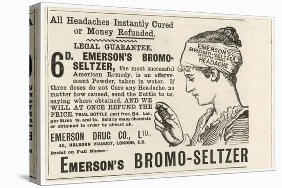 Emerson's Bromo-Seltzer Cures All Headaches However Caused-null-Stretched Canvas