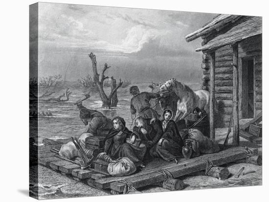 Emigrants on Raft in Canada-null-Premier Image Canvas