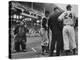 Emmet Kelly at Dodgers Game as Pirates Player Dick Groat and Dodger Manager Walter Alston confer-Yale Joel-Premier Image Canvas