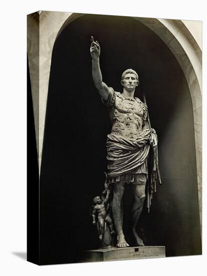 Emperor Augustus in Military Dress, Marble Figure from the Prima Porta-null-Premier Image Canvas