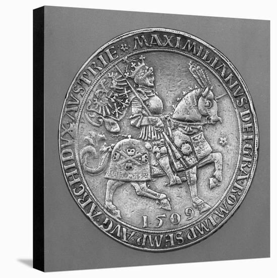 Emperor Maximilian I on Horseback. Thaler Coin from Hall-Ulrich Ursentaler the Elder-Premier Image Canvas