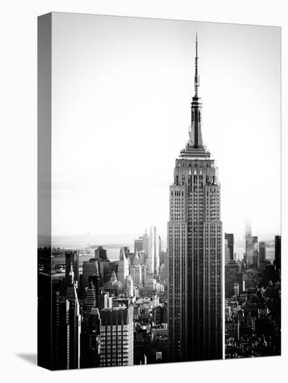 Empire State Building from Rockefeller Center at Dusk, Manhattan, NYC, US, Old Black and White-Philippe Hugonnard-Premier Image Canvas