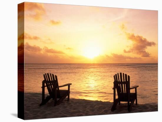 Empty Beach Chairs at Sunset, Denis Island, Seychelles-Sergio Pitamitz-Premier Image Canvas