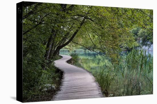 Empty Boardwalk, Lower Lakes, Plitvice Lakes NP, Croatia. Before The Large Waterfall Or Veliki Slap-Karine Aigner-Premier Image Canvas