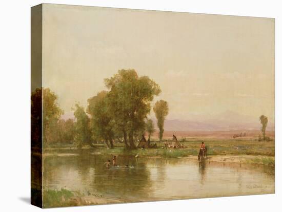Encampment on the Platte River, 1865 (Oil on Canvas)-Thomas Worthington Whittredge-Premier Image Canvas