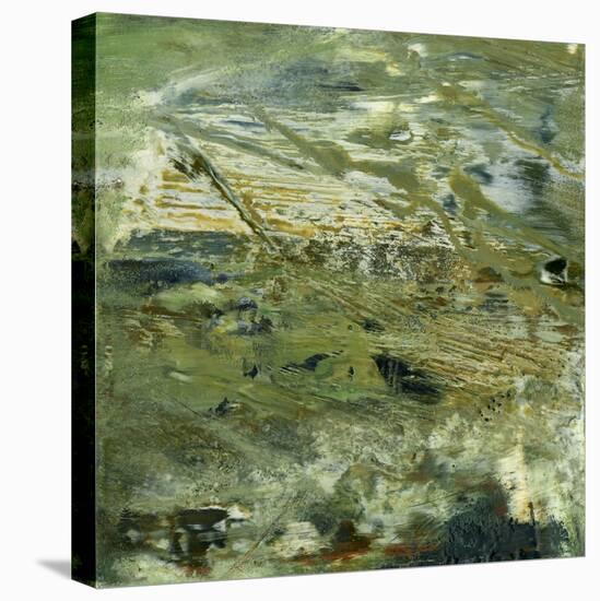 Encaustic Tile in Green V-Sharon Gordon-Stretched Canvas