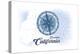 Encinitas, California - Compass - Blue - Coastal Icon-Lantern Press-Stretched Canvas