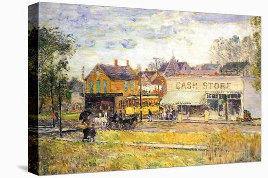 End of The Tram, Oak Park, Illinois-Childe Hassam-Stretched Canvas