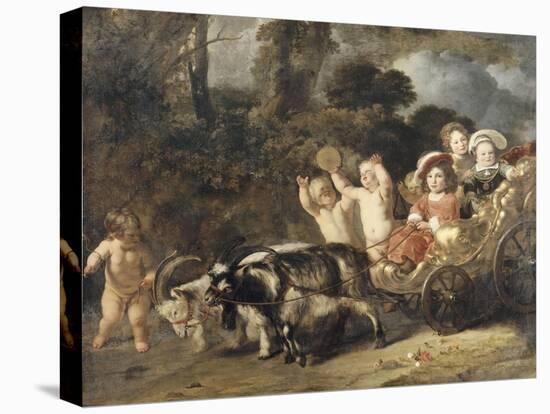 Enfants nobles (famille Trip?) dans un char trainé par des chèvres (dit autrefois : les enfants de-Ferdinand Bol-Premier Image Canvas