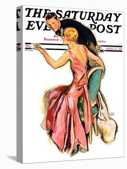 "Engaged Couple," Saturday Evening Post Cover, May 17, 1930-John LaGatta-Premier Image Canvas