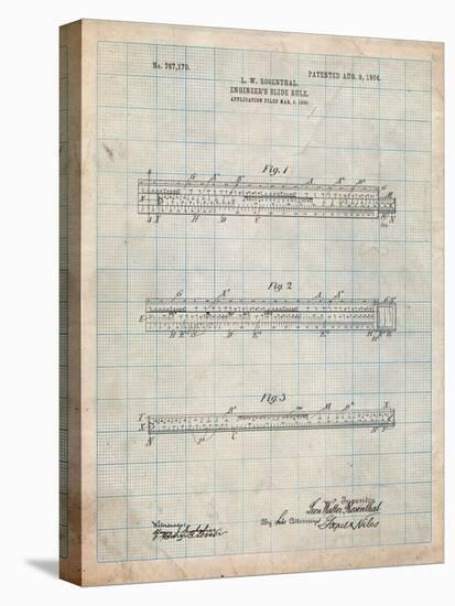 Engineer's Slide Rule Patent-Cole Borders-Stretched Canvas