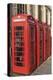 England, Cambridgeshire, Cambridge, Traditional Red Telephone Boxes-Steve Vidler-Premier Image Canvas