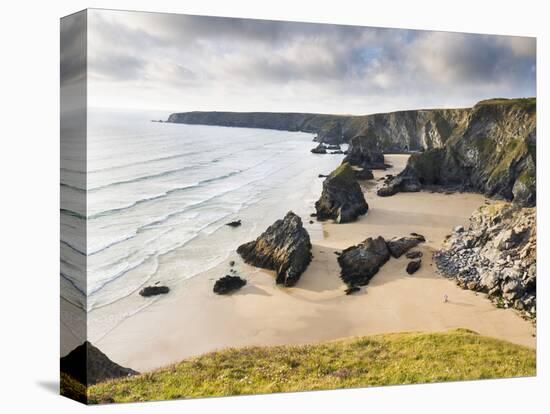 England, Cornwall, Bedruthan Steps, Coast, Sandy Beach, Rocks, Sea-Dietmar Walser-Premier Image Canvas