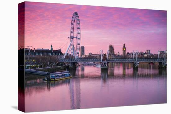 England, London, Southbank, the London Eye, Sunrise-Walter Bibikow-Premier Image Canvas