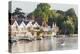 England, Oxfordshire, Henley-on-Thames, Boathouses and Rowers on River Thames-Steve Vidler-Premier Image Canvas