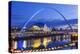 England, Tyne and Wear, Gateshead, Newcastle, Gateshead Millenium Bridge and Newcastle Skyline-Steve Vidler-Premier Image Canvas