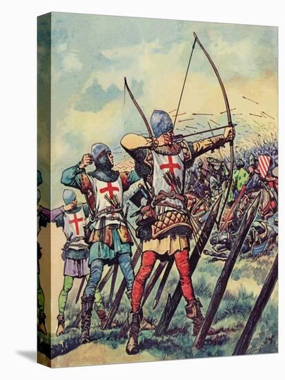 English Bowmen at the Battle of Crecy (Colour Litho)-Peter Jackson-Premier Image Canvas