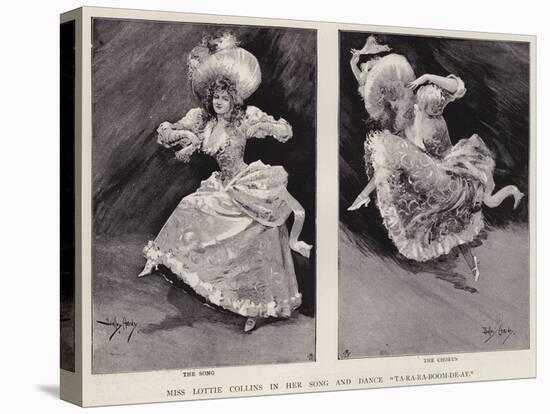 English Music Hall Singer and Dancer Lottie Collins Performing Her Popular Song Ta-Ra-Ra-Boom-De-Ay-Dudley Hardy-Premier Image Canvas