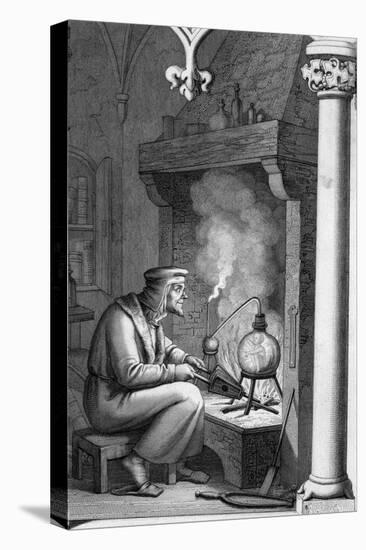 Engraving Depicting Alchemist with Crucible from Goethe's Faust-null-Premier Image Canvas